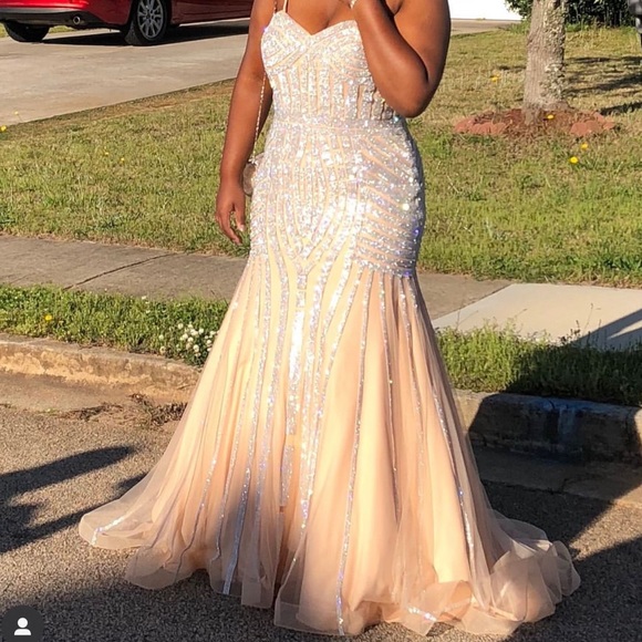 Nude and diamond prom dress Nude and diamond prom dress